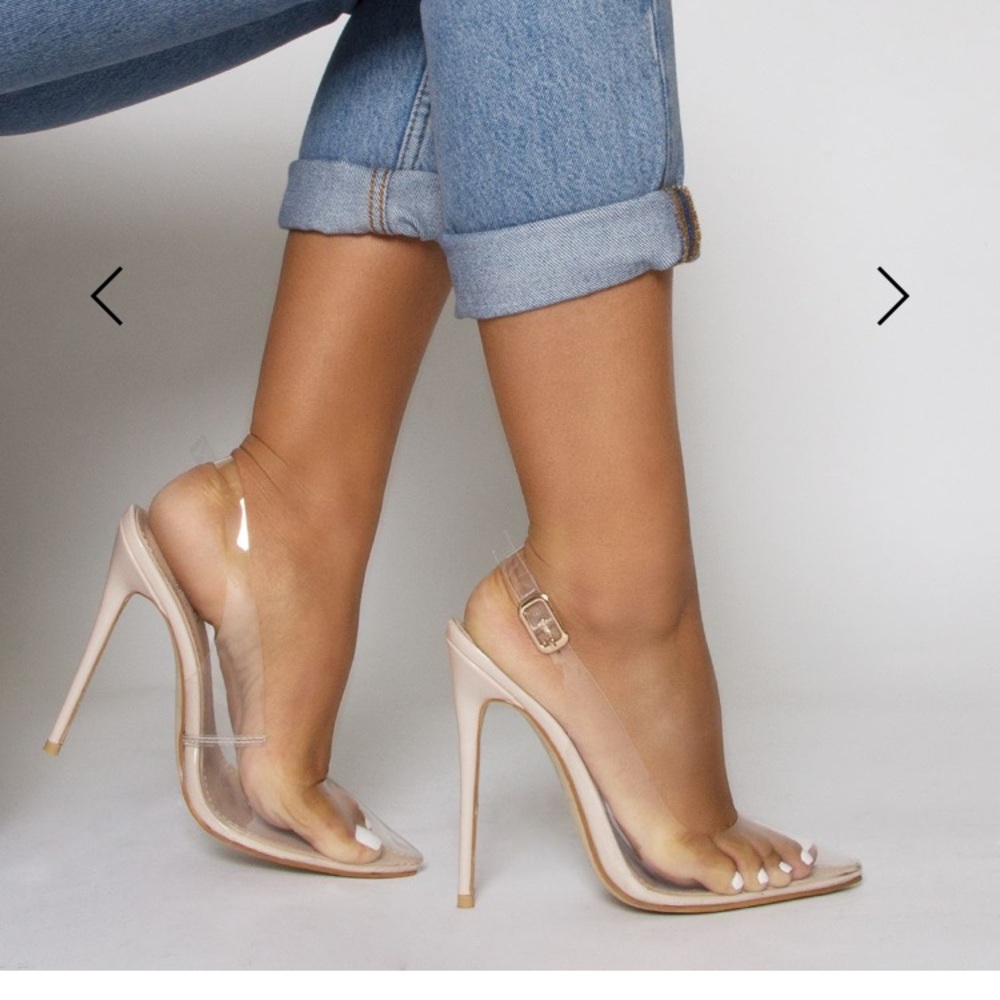 Nude Clear Stiletto Court Heels